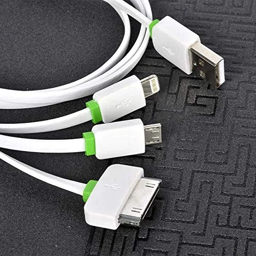 High Speed 3 in 1 Lightning Micro Type-C Usb Kablo Beyaz