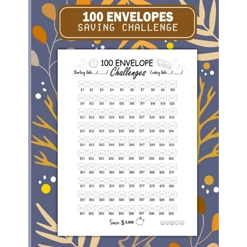 Independently published 100 Envelopes Money Saving Challenge: Low Income Saving Tracker Journal For Men And Women | Budget Organizer|Easy And fun Way To Save $5,050 ... wallet,Finance Challenge,Env...