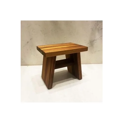 Iroko Ahşap Banyo Taburesi Oturak Step Tool (L)