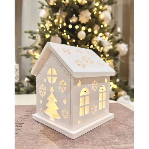 Işıltılı Dekoratif Tealight veya LED Tutucu Ev Modeli