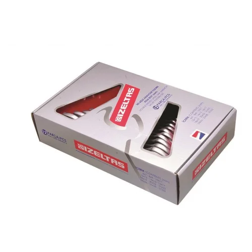 Mey İthalat® İzeltaş 0100 İki Ağız Anahtar Takımı Kısa Boy 8 Parça