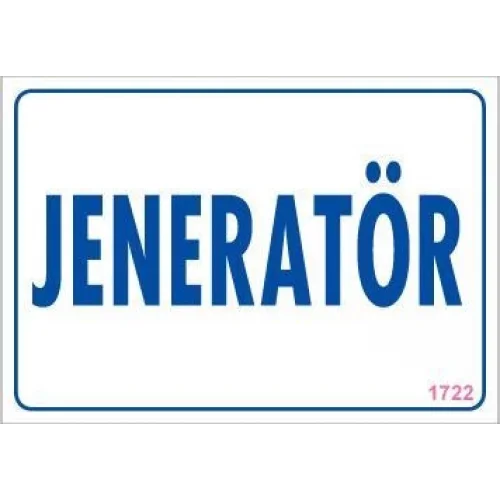 Mey İthalat® Jeneratör Uyarı Levhası 17,5x25 KOD:1722