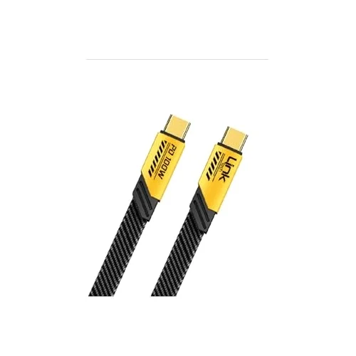 K472 Mecha Style Type-C to Type-C 100W 1.2mt Şarj Kablosu Sarı