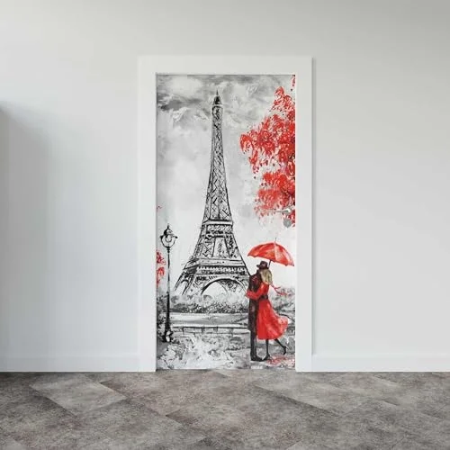 Kapı Giydirme Kapı Sticker Folyosu Paris Yağlıboya