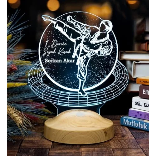 karateci Hediyesi, Karate Tekvando Judo Sporcuya Hediye 3D Led Lamba