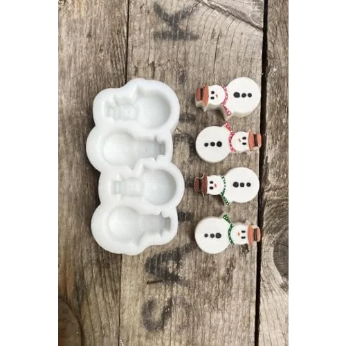 Kardan Adam Mini Dörtlü Mum Kalıbı (Silikon)