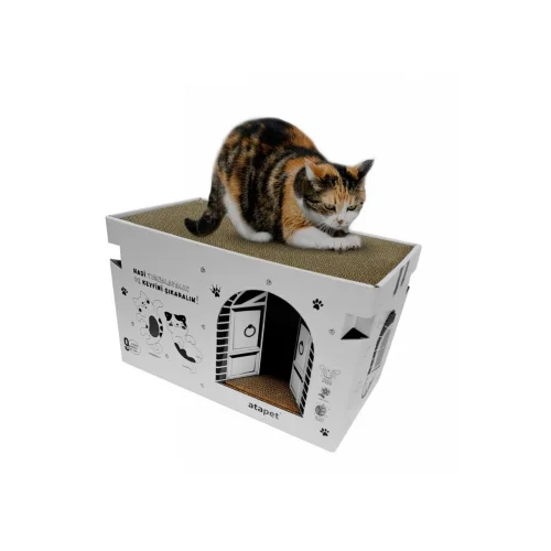Karton Kedi Tırmalama ve Dinlenme Evi