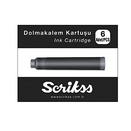 Kartuş Dolma Kalem Kartuşu 6lı Paket Siyah