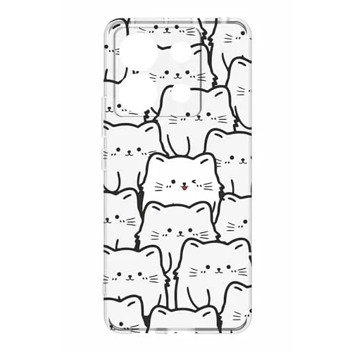 Kedi Baskılı Şeffaf Silikon Tablet Kılıfı, Kamera Korumalı