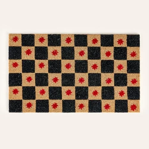 Kerala Siyah Coir Kapı Önü Paspası 45x75 Cm