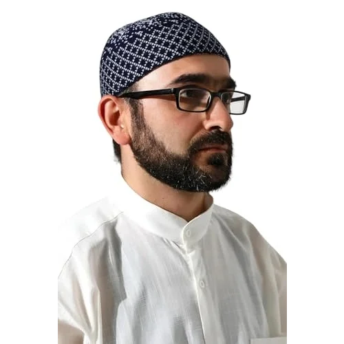 Kışlık Karyağdı Desenli Orlon Takke Lacivert
