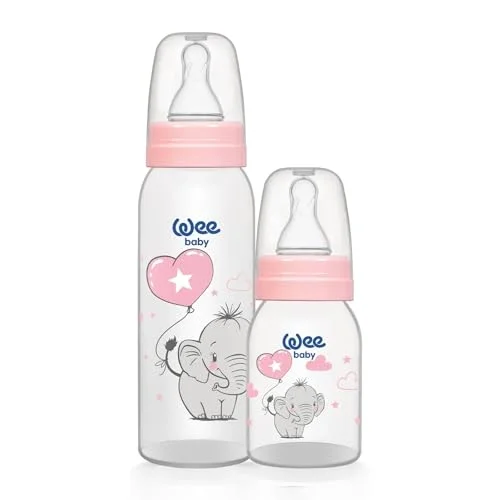 Klasik PP Biberon Seti 125 ml + 250 ml Pembe 0-6 Ay