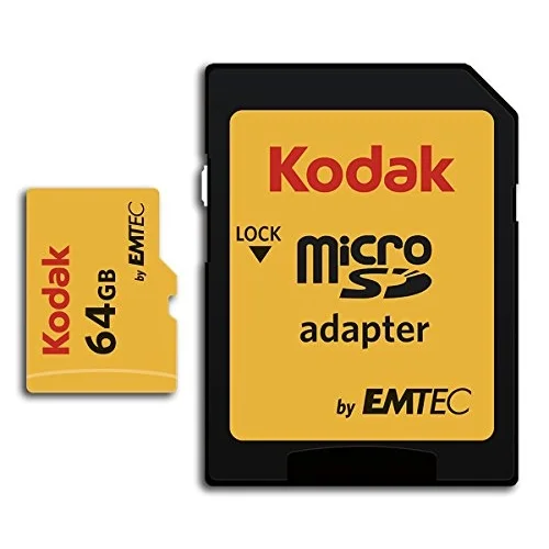 KODAK Adaptörlü 64GB UHS-I U3 V30 A1 Ekstra Performans microSD