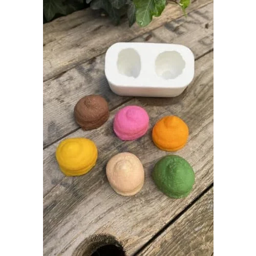 Krema İkili Mum Kalıbı (Silikon)