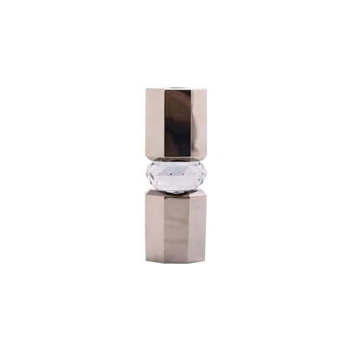 Kristal Mum Tutucu, Krom/Duman, 5,5X5,5X15 Cm