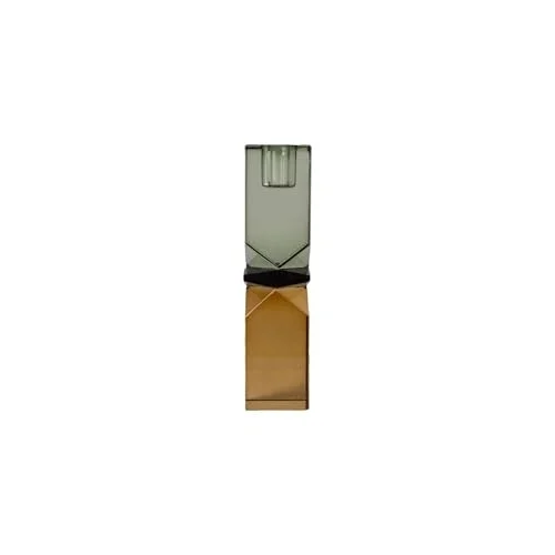 Kristal Mum Tutucu, Sarı/Yeşil 16X4X4 Cm