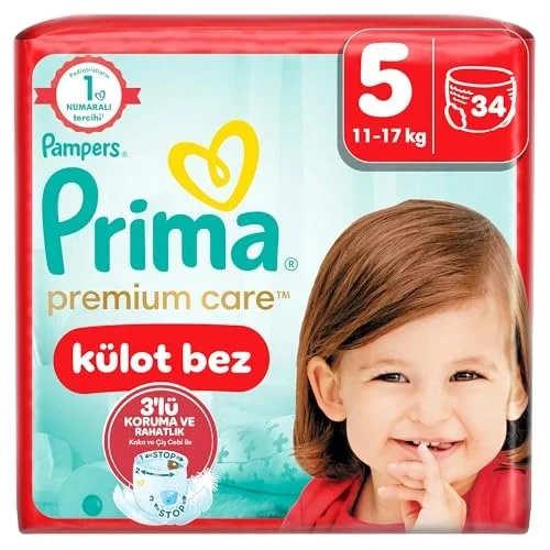 Külot Bebek Bezi Premium Care 5 Numara 34lü 11-17 kg