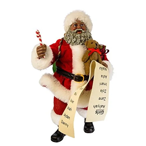 Kurt Adler 26,5 cm Fabriche Siyah Noel Baba ve Şeker Kamışı