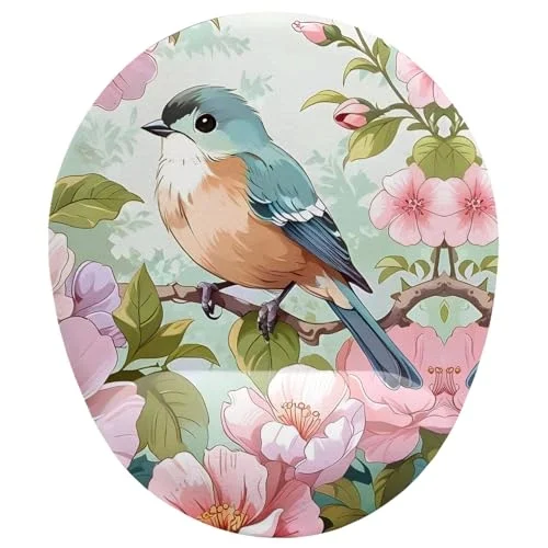 Kuş ve Çiçek Desenli Mouse Pad