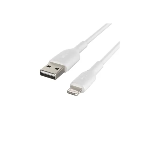 Lightning Kablosu (iPhone, iPad, AirPodlar için Boost Charge Lightning - USB Kablosu) MFi Sertifikalı iPhone Şarj Kablosu (1 m, Beyaz