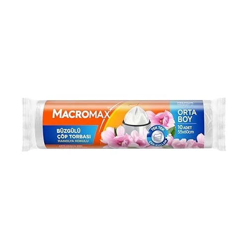 Macromax Büzgülü Manolya Çöp Torbası Orta Boy 10lu