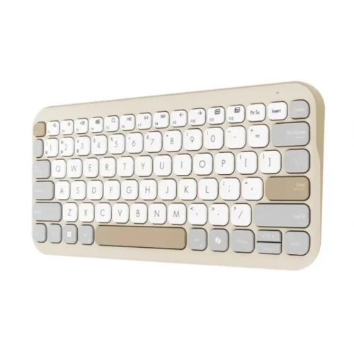 Marshmallow Mini Bluetooth Klavye, Çoklu Cihaz Uyumlu, Sessiz Tuşlar, Q-Türkçe, Bej