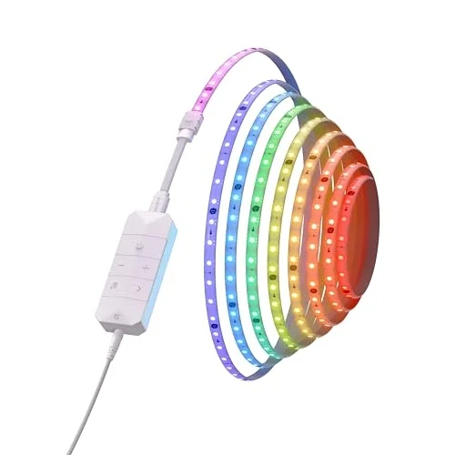 Matter Essentials HD Işık Şeridi, 5m Adreslenebilir RGBIC LED Şerit – Akıllı, Wi-Fi ve Bluetooth Üzerinden Matter Destekli, 16 Milyon Renk; Alexa, Google ve Apple ile Uyumlu