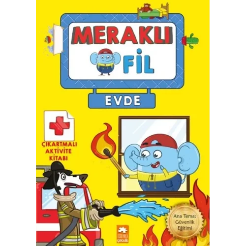 Meraklı Fil-Evde-Çıkartmalı Aktivite Kitabı