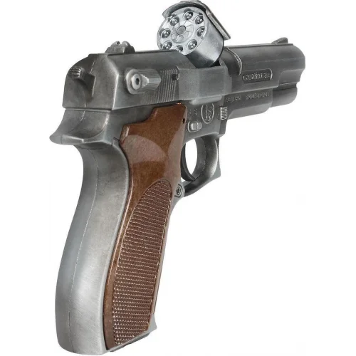 Mey İthalat® 000451 POLİCE PİSTOL 8 SHOTS OLD SİLVER