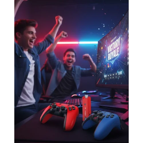 Mey İthalat® 10K HD Android Oyun Konsolu 64GB Çift Kumandalı TV Stick