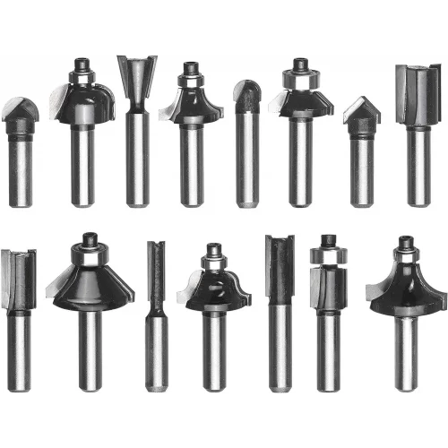 Mey İthalat®   15 Parça Karışık Freze Ucu Seti 8 mm Şaft