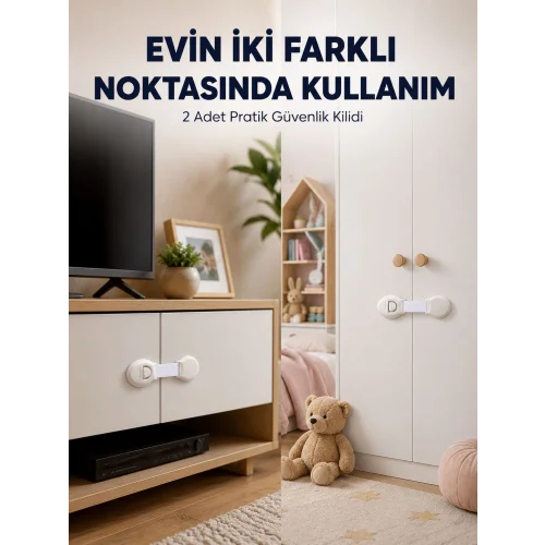 Mey İthalat® 2li Çocuk Güvenlik Kilidi Ev İçi Koruma Seti