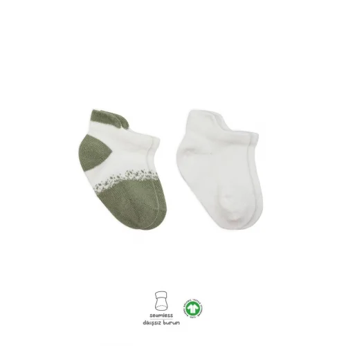 Mey İthalat®   2Li Penye Sneakers Çorap 20105 Nil Ekru