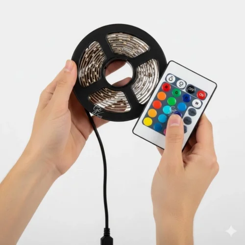 Mey İthalat® 2 Metre Kumandalı USB LED Şerit Işık – Renk Ayarlı Dekoratif Ortam ve Ambiyans Aydınlatması