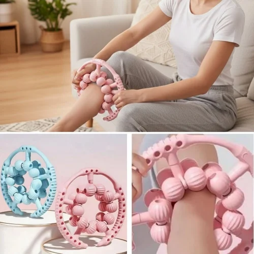 Mey İthalat® 20 Tekerlekli Ayarlanabilir Bacak ve Kol Masaj Aleti – 360° Tam Daire Derin Doku Kas ve Lenfatik Masaj Silindiri