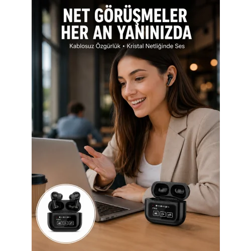 Mey İthalat® 2025 Model Bluetooth Kulaklık Dokunmatik Ekran Yüksek Ses Kalitesi Yeni Nesil