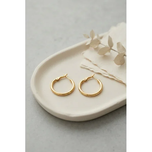 Mey İthalat® 316L Çelik Gold Renk 22 mm Halka Küpe