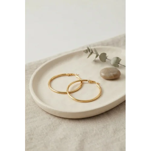 Mey İthalat® 316L Çelik Gold Renk 36 mm Halka Küpe