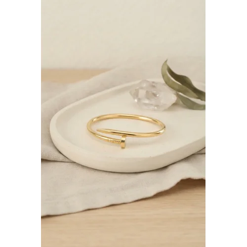 Mey İthalat® 316L Çelik Gold Renk Çivi Model Bileklik