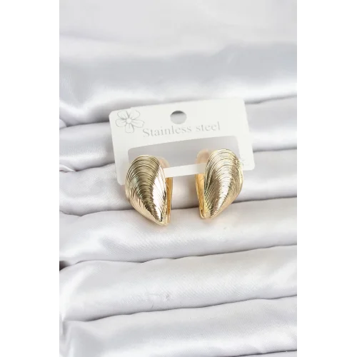 Mey İthalat® 316L Çelik Gold Renk Midye Model Kadın Küpe