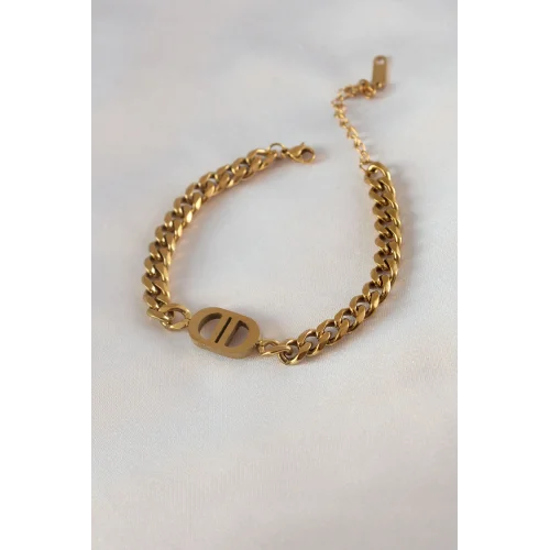 Mey İthalat® 316L Çelik Gold Renk Zincir Model Kadın Bileklik