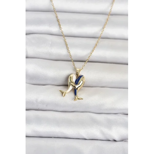 Mey İthalat® 316L Çelik Zincir Gold Renk Dolphin Model Kadın Kolye
