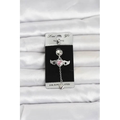 Mey İthalat® 316L Cerrahi Çelik Kanatlı Kalp Model Göbek Piercing