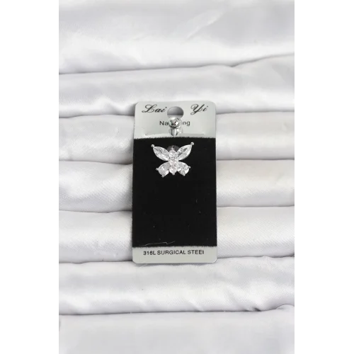 Mey İthalat® 316L Cerrahi Çelik Kelebek Model Göbek Piercing