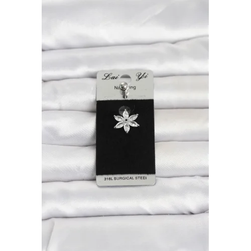Mey İthalat® 316L Cerrahi Çelik Lotus Model Göbek Piercing