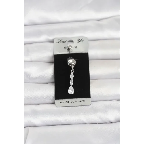 Mey İthalat® 316L Cerrahi Çelik Sallantılı Damla Model Göbek Piercing