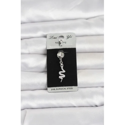 Mey İthalat® 316L Cerrahi Çelik Sallantılı Yılan Model Göbek Piercing