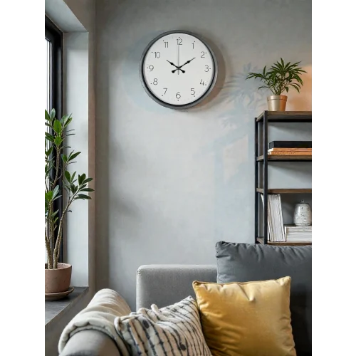 Mey İthalat® 36 Cm Gri Dekoratif Duvar Saati