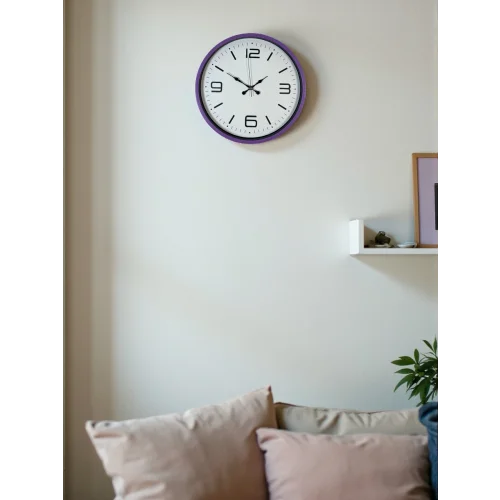 Mey İthalat® 36 Cm Mor Dekoratif Duvar Saati