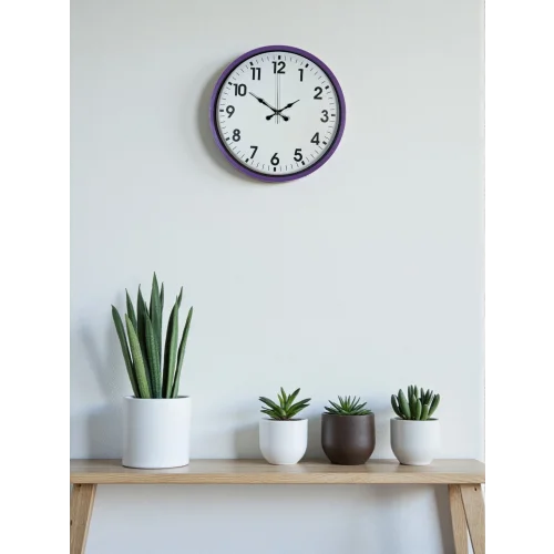 Mey İthalat® 36 Cm Mor Standart Duvar Saati